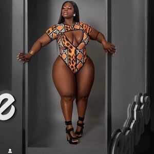 Designer Golden/Brown Swimsuit